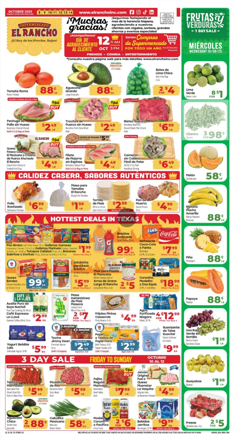 Weekly ad El Rancho Ofertas from October 8 to October 14 2025 - Page 1
