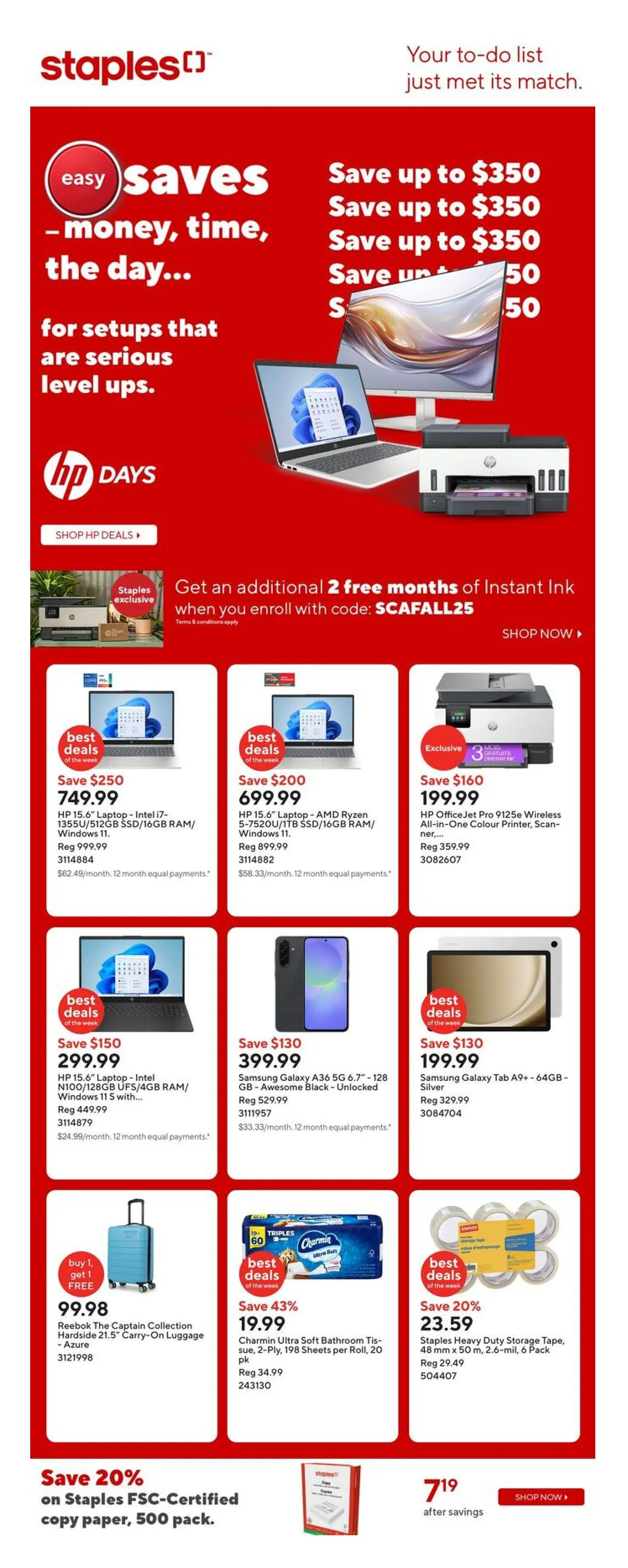 Staples Sales - October 17 October 23 2025