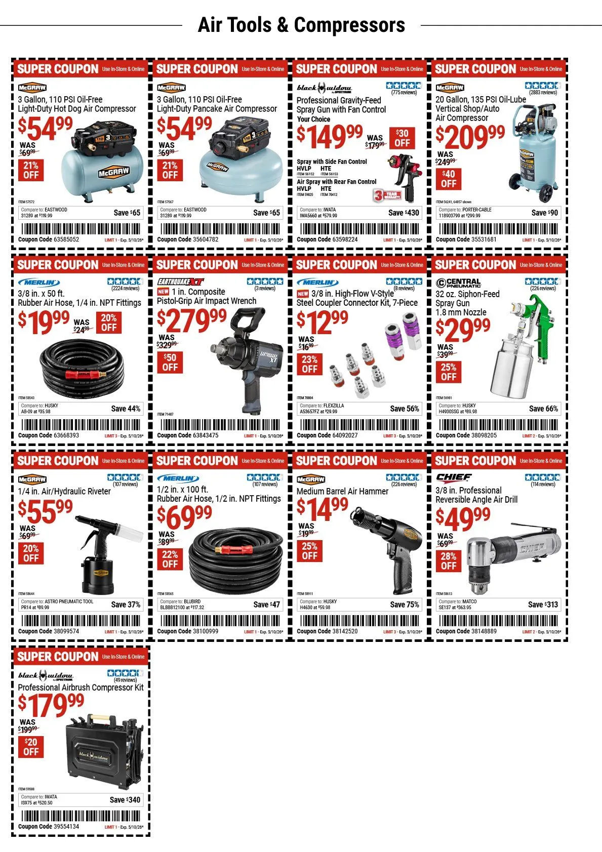 Weekly promotion  Harbor Freight weekly ads spanning from April 27 to May 10 2026 - Page 1 for Catalogue 365