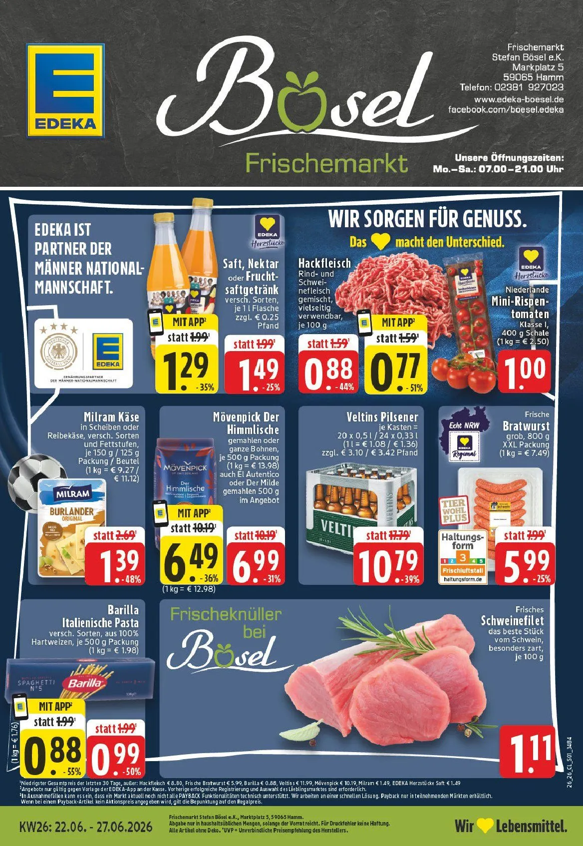 Edeka Angebote von 22. Juni bis 27. Juni 2026 - Prospekt seite 1