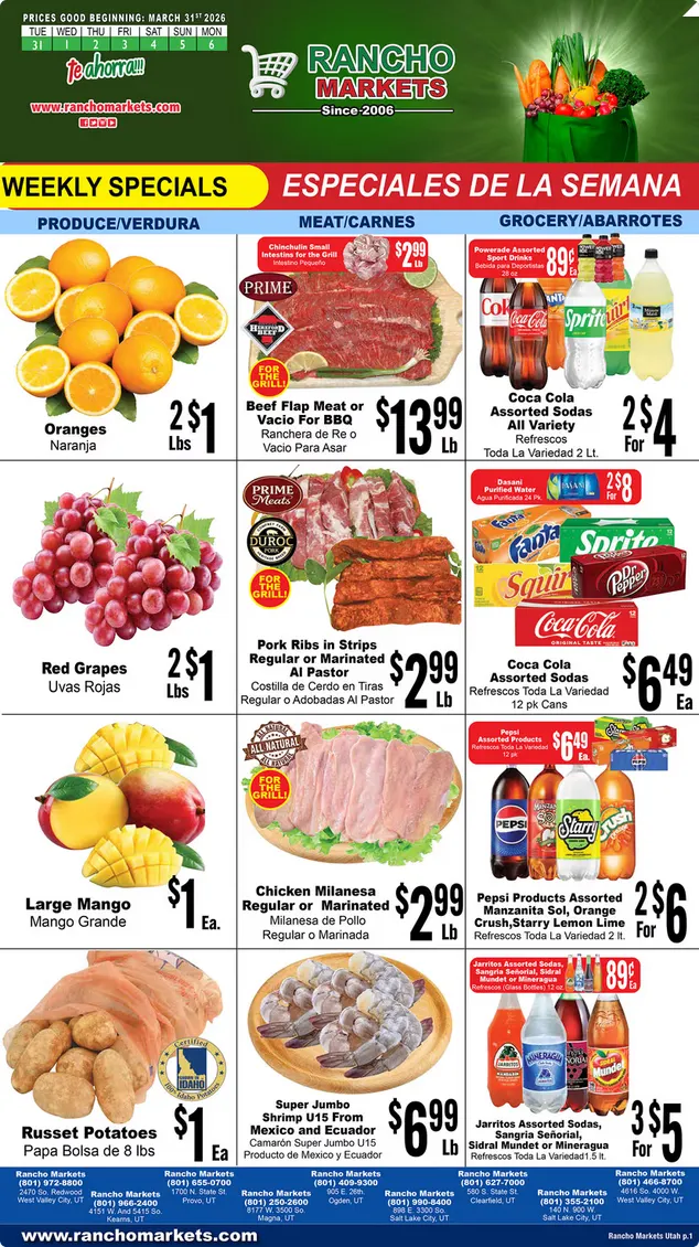 Weekly ad Rancho Markets Sales from March 31 to April 6 2026 - Page