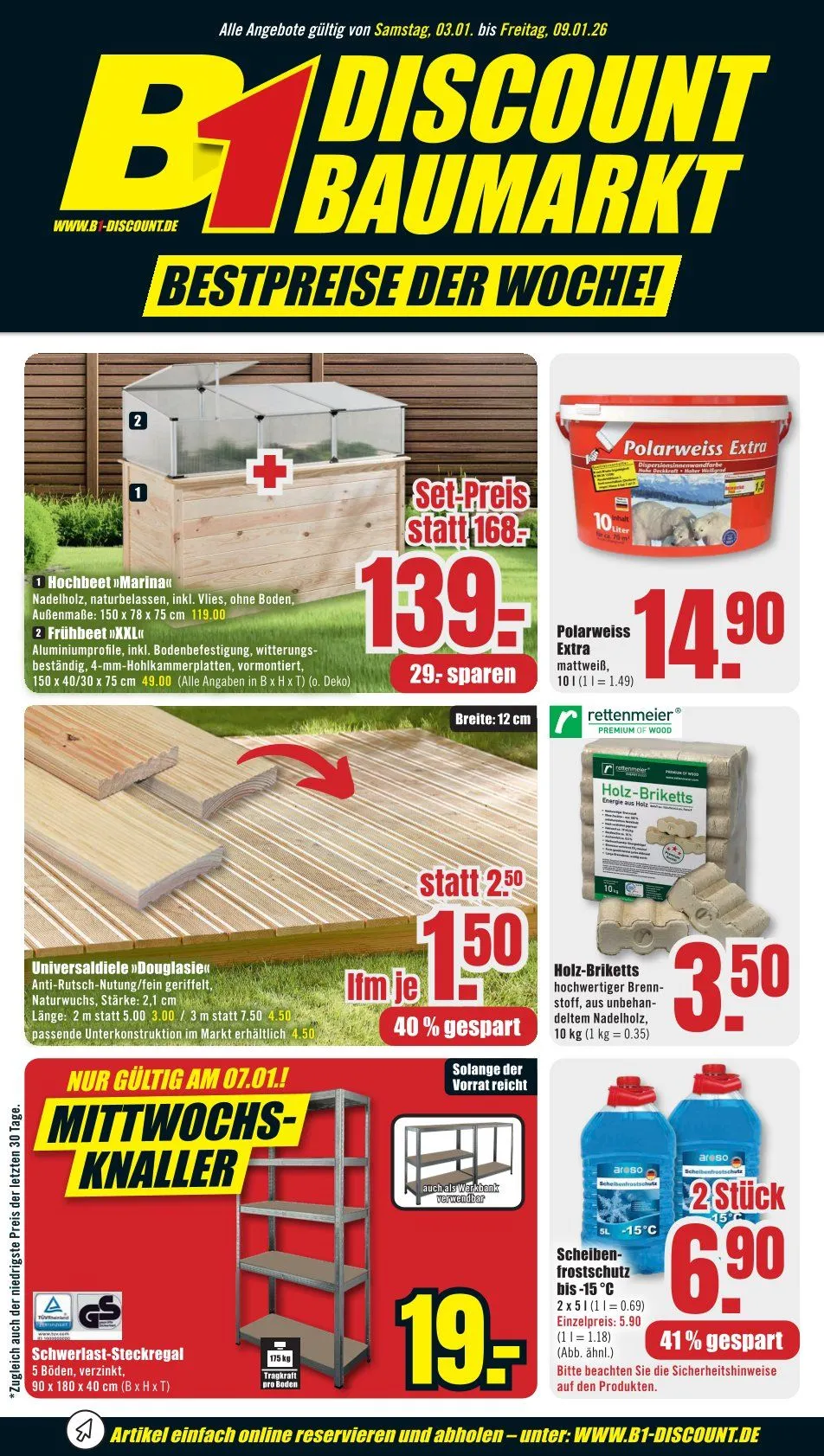 B1 Discount Baumarkt Angebote von 3. Januar bis 9. Januar 2026 - Prospekt seite 