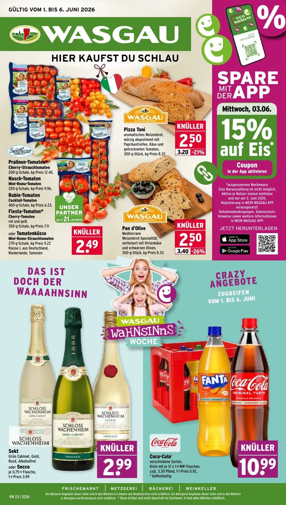 Wasgau - Wöchentliche Prospekte von 1. Juni bis 6. Juni 2026 - Prospekt seite 1