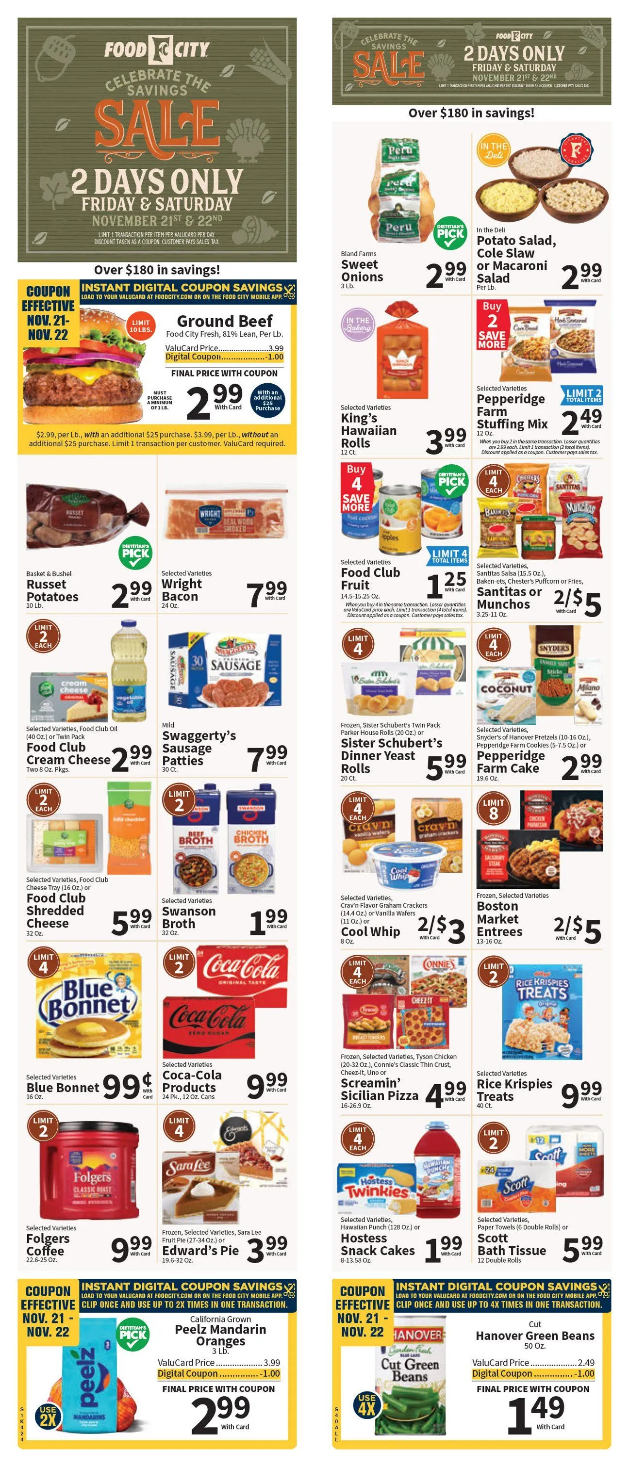 Weekly ad Food City Sales from November 21 to November 23 2025 - Page 1