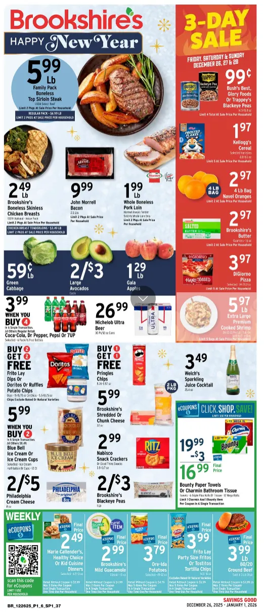 Weekly ad Brookshires  Sales from December 26 to January 1 2026 - Page 1