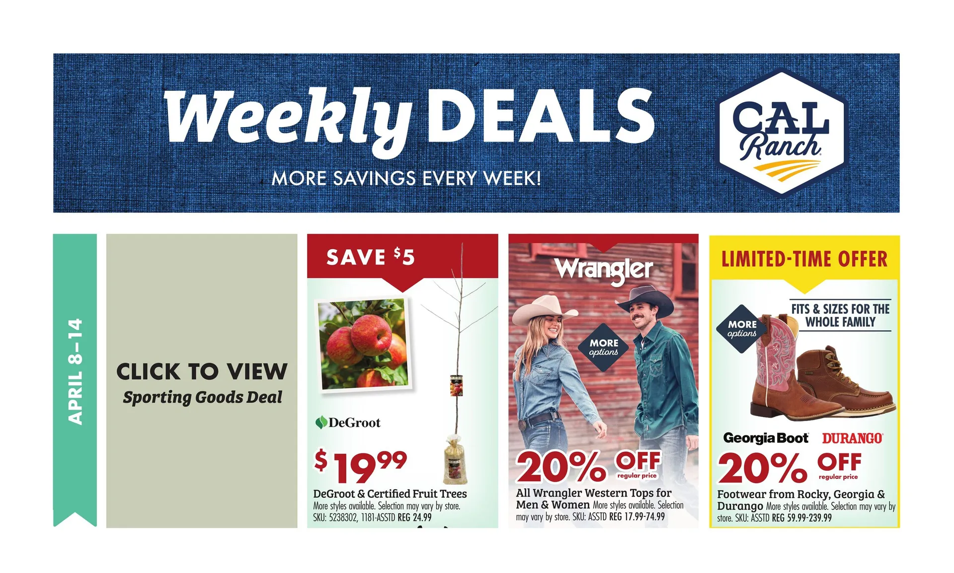 Weekly promotion  C-A-L Ranch Stores weekly ads spanning from April 8 to April 14 2026 - Page 1 for Catalogue 365