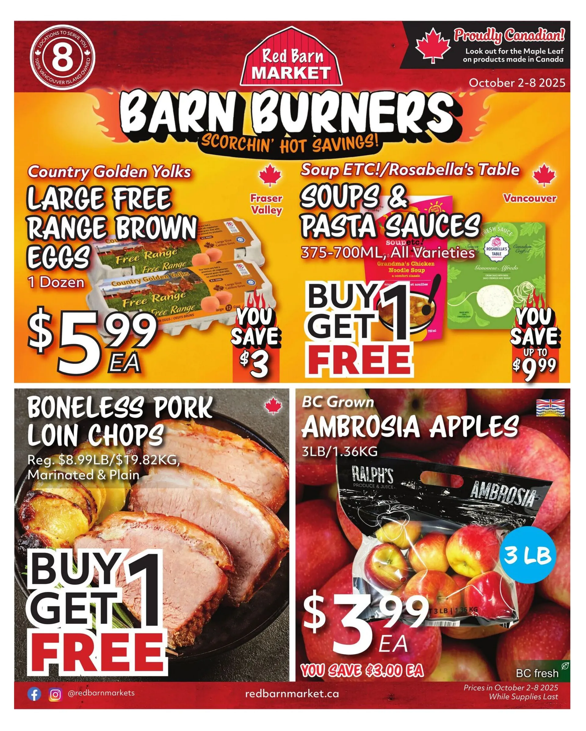 Red Barn Market flyers from October 2 to October 8 2025 - flyer page 1