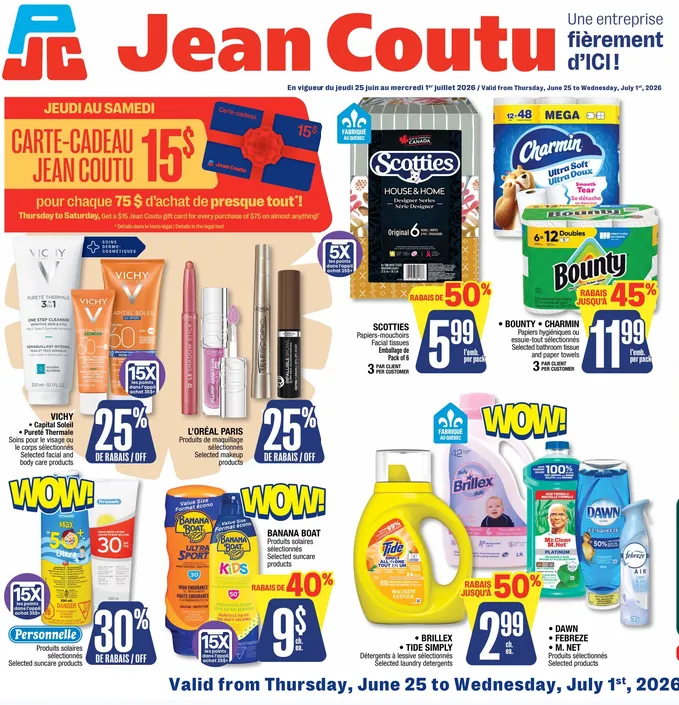 Jean Coutu Sales from June 25 to July 1 2026 - flyer page 1