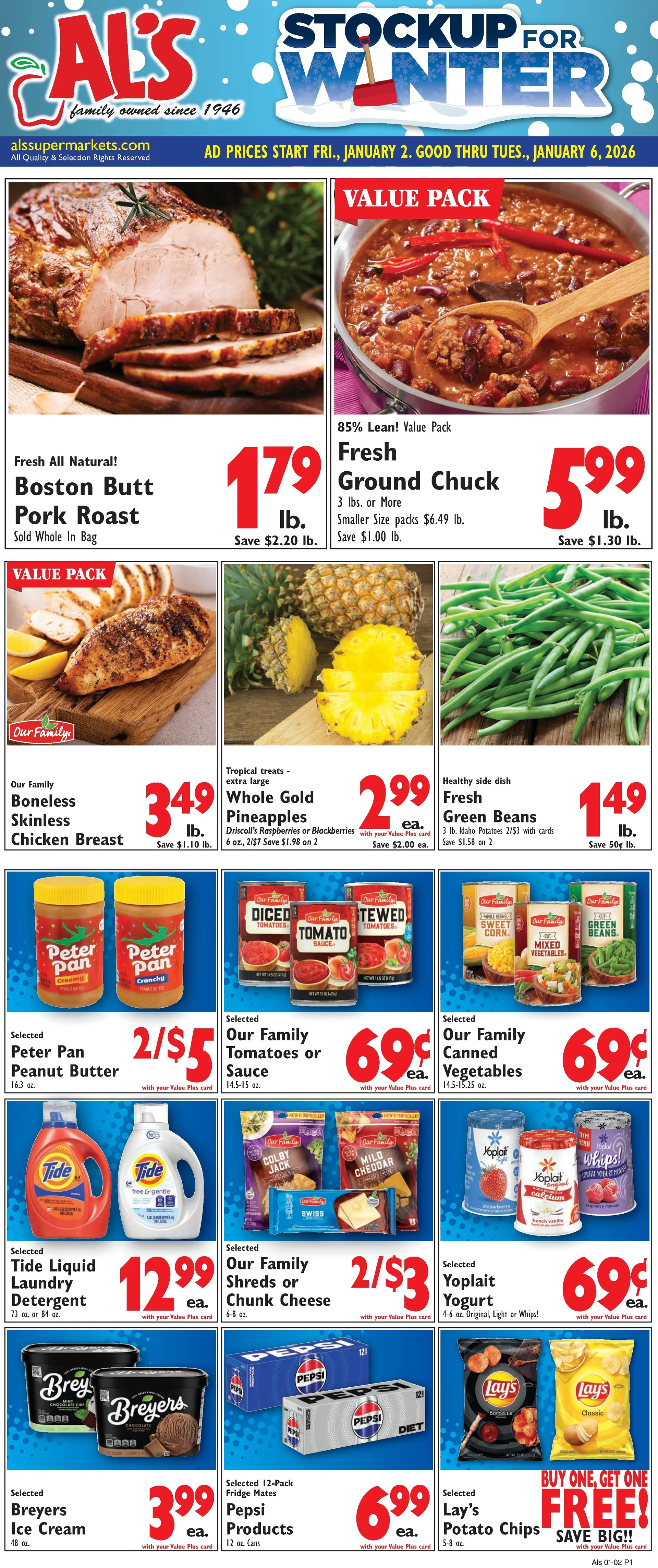 Weekly ad Al's Supermarket Sales from January 2 to January 6 2026 - Page 