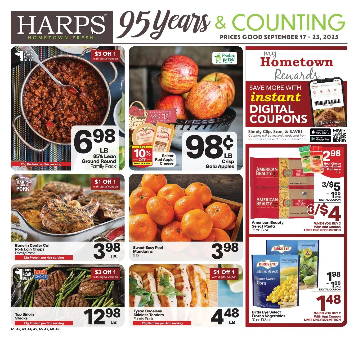 Weekly ad Harps Foods Sales from September 17 to September 23 2025 - Page 1
