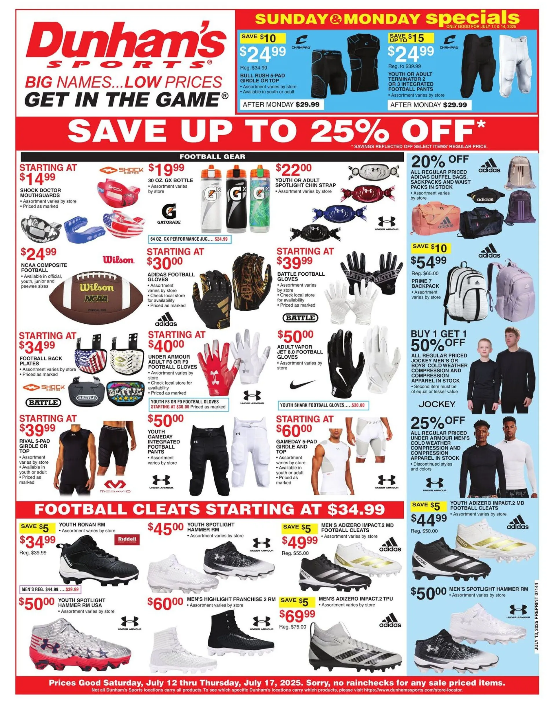 Weekly ad Dunham's Sports weekly ads from July 12 to July 17 2025 - Page 1