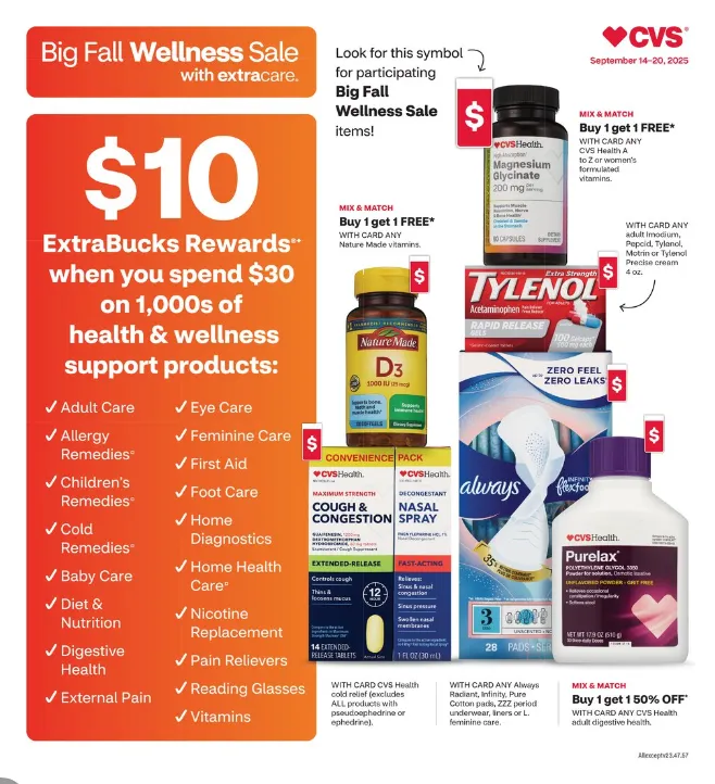 Weekly promotion CVS Health sales spanning from September 14 to September 21 2025 - Page  for Catalogue 365