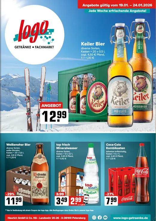 Logo Getränkemarkt Angebote von 19. Januar bis 24. Januar 2026 - Prospekt seite 1