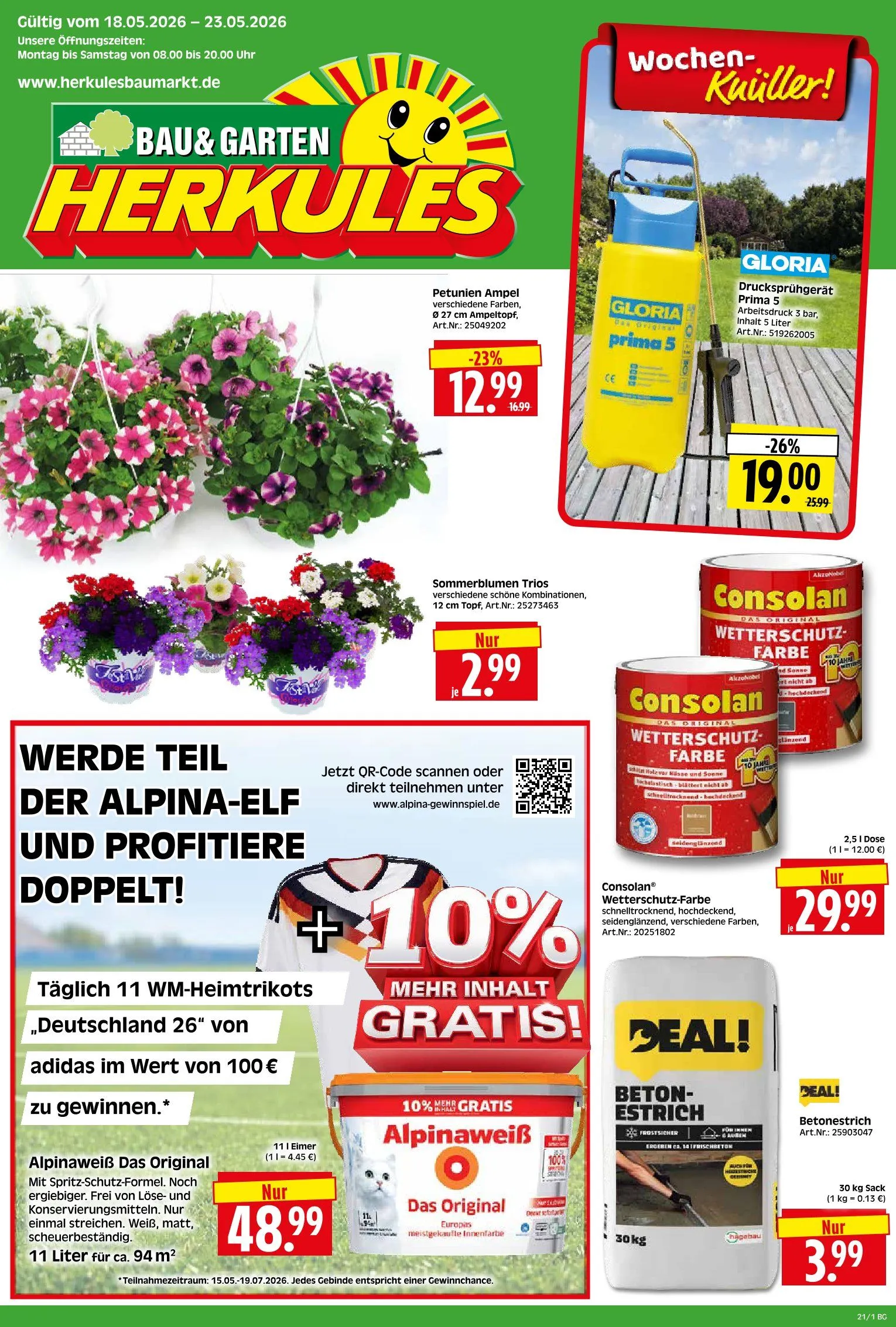 Herkules Baumarkt Prospekte von 18. Mai bis 25. Mai 2026 - Prospekt seite 1