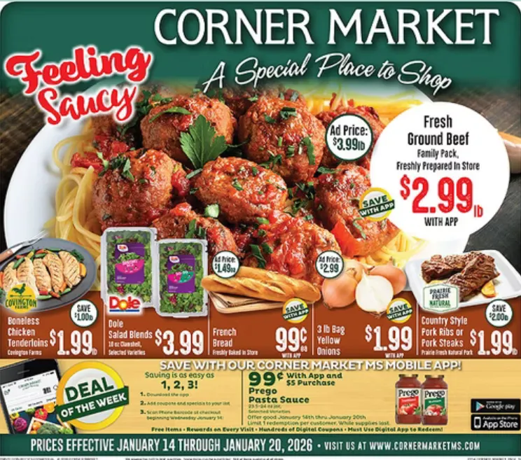 Weekly ad Corner Market Sales from January 14 to January 20 2026 - Page 1