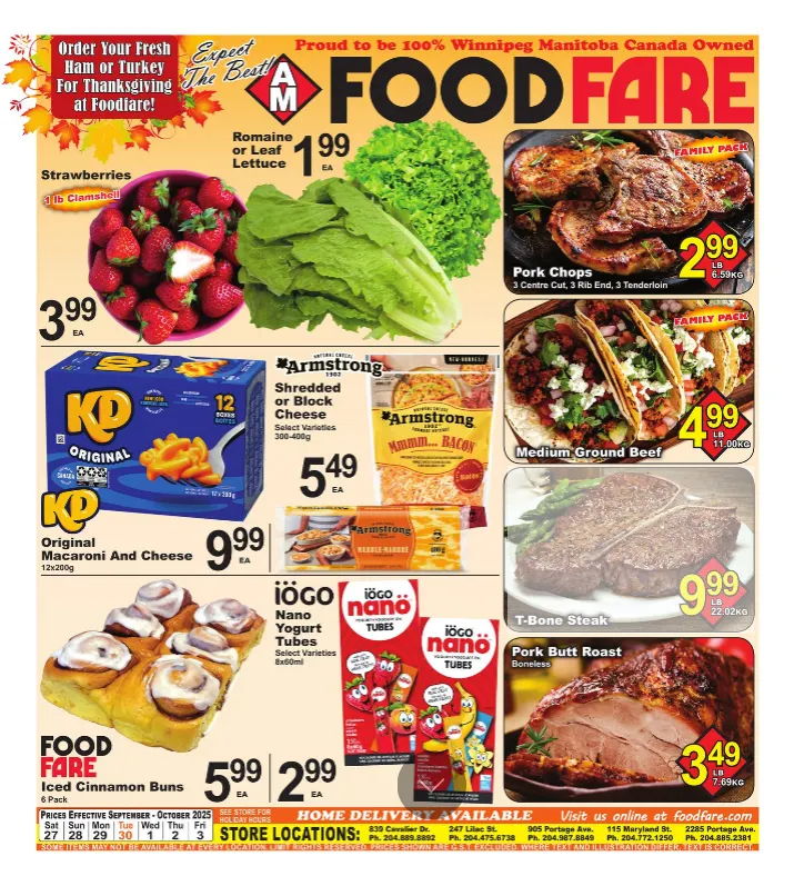 Food Fare flyers from September 25 to October 3 2025 - flyer page 1
