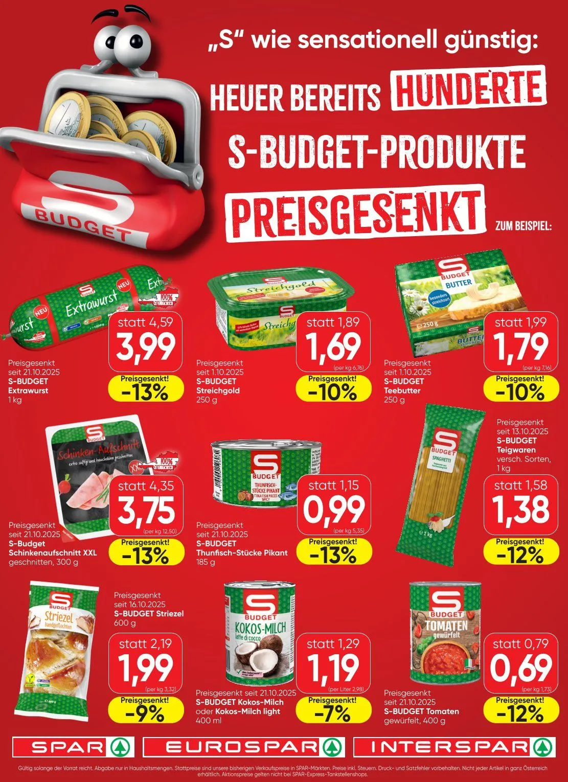 SPAR Prospekte von 29. Oktober bis 8. November 2025 - Flugblätt seite  