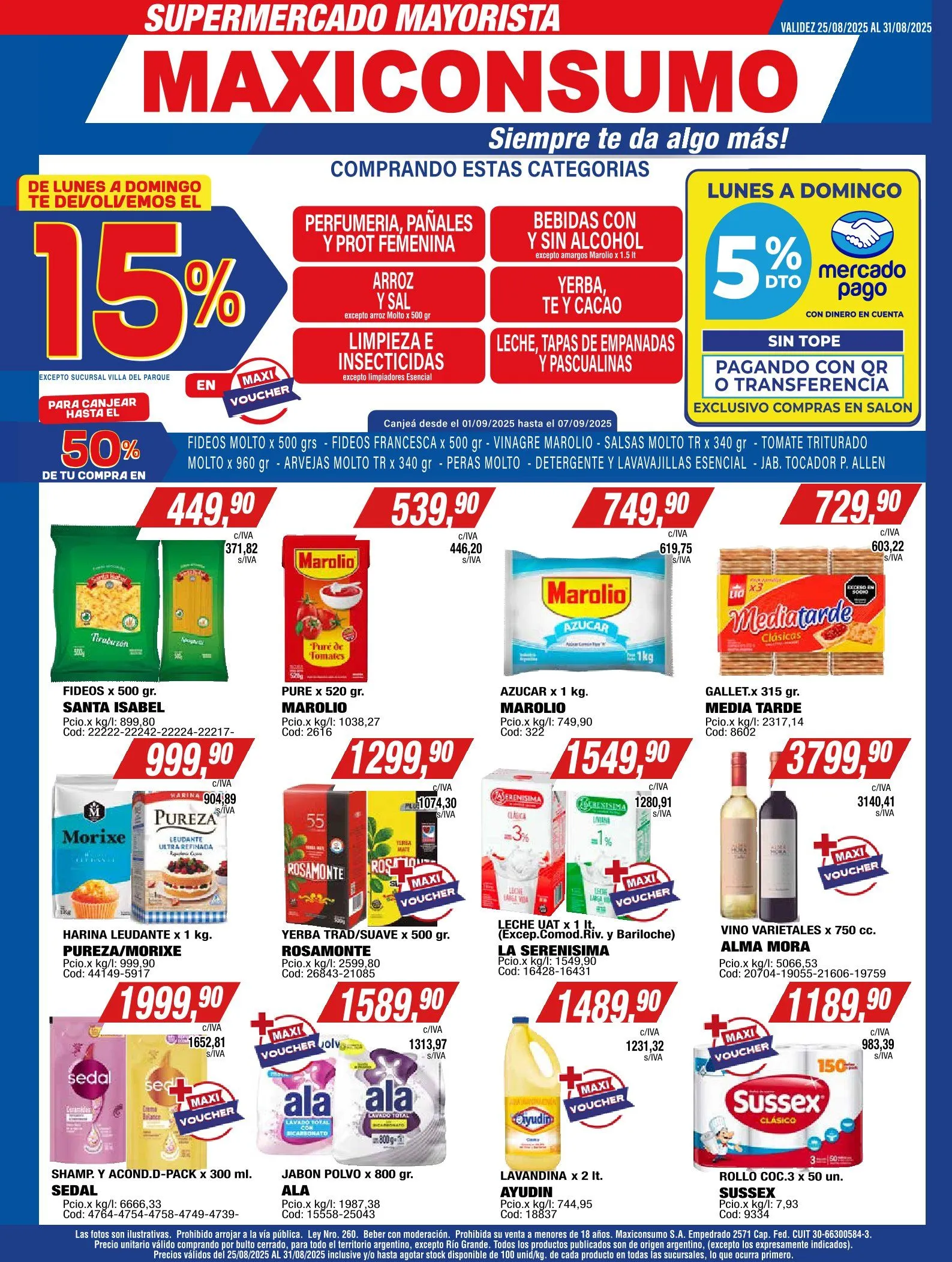 Ofertas de Ofertas Maxiconsumo 25 de agosto al 31 de agosto 2025 - Página 1 del catálogo