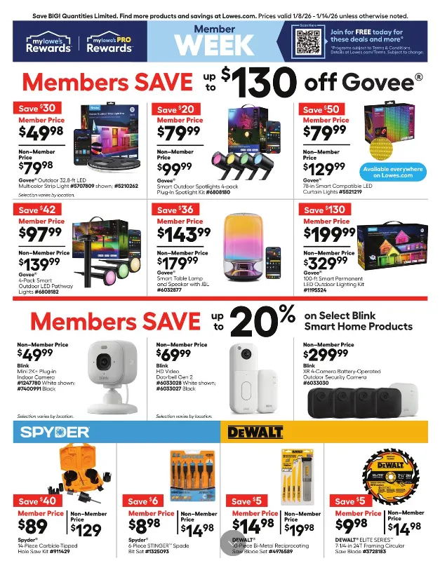  Lowe's Sales from January 8 to January 14 2026 - flyer page 1