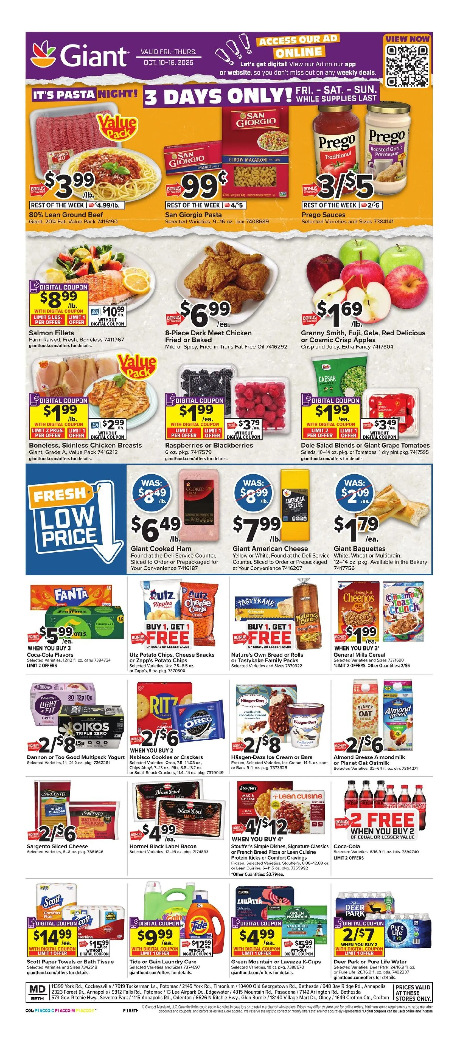 Weekly ad Giant Food Sales from October 10 to October 16 2025 - Page 1