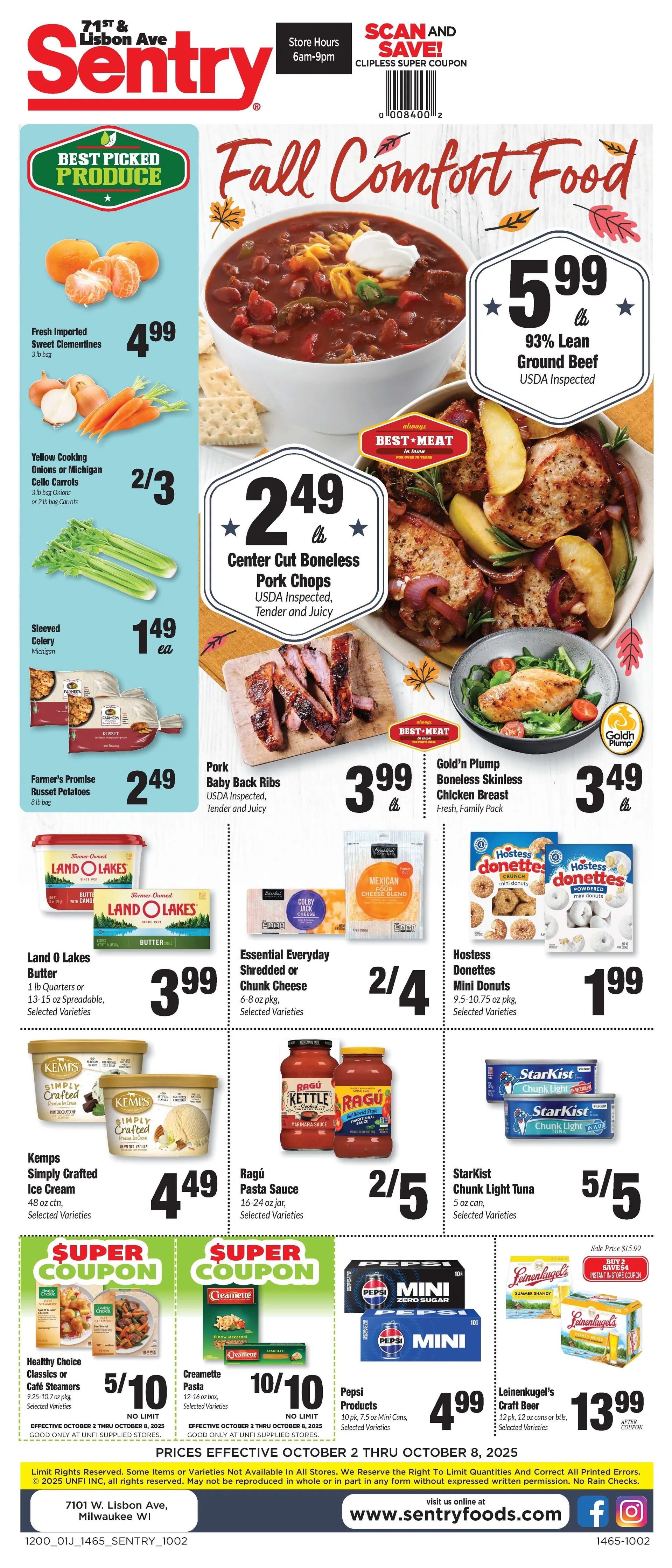 Weekly ad  Sentry Foods Sales from October 2 to October 8 2025 - Page 1