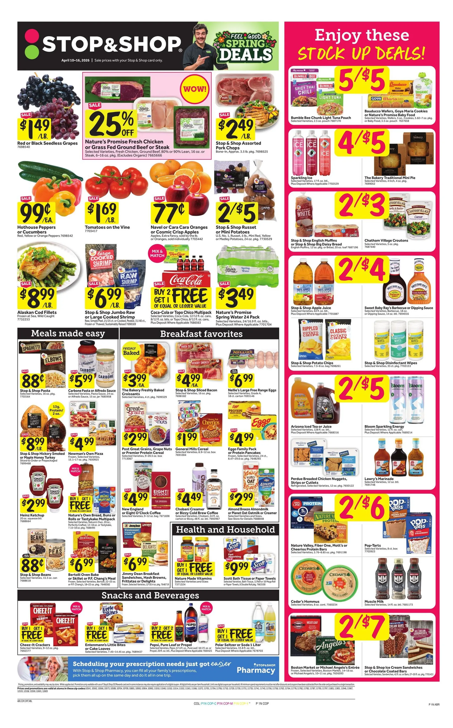 Weekly promotion Stop & Shop Sales spanning from April 10 to April 16 2026 - Page 1 for Catalogue 365
