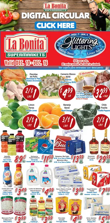Weekly ad La Bonita Supermarkets Sales from December 10 to December 16 2025 - Page 1