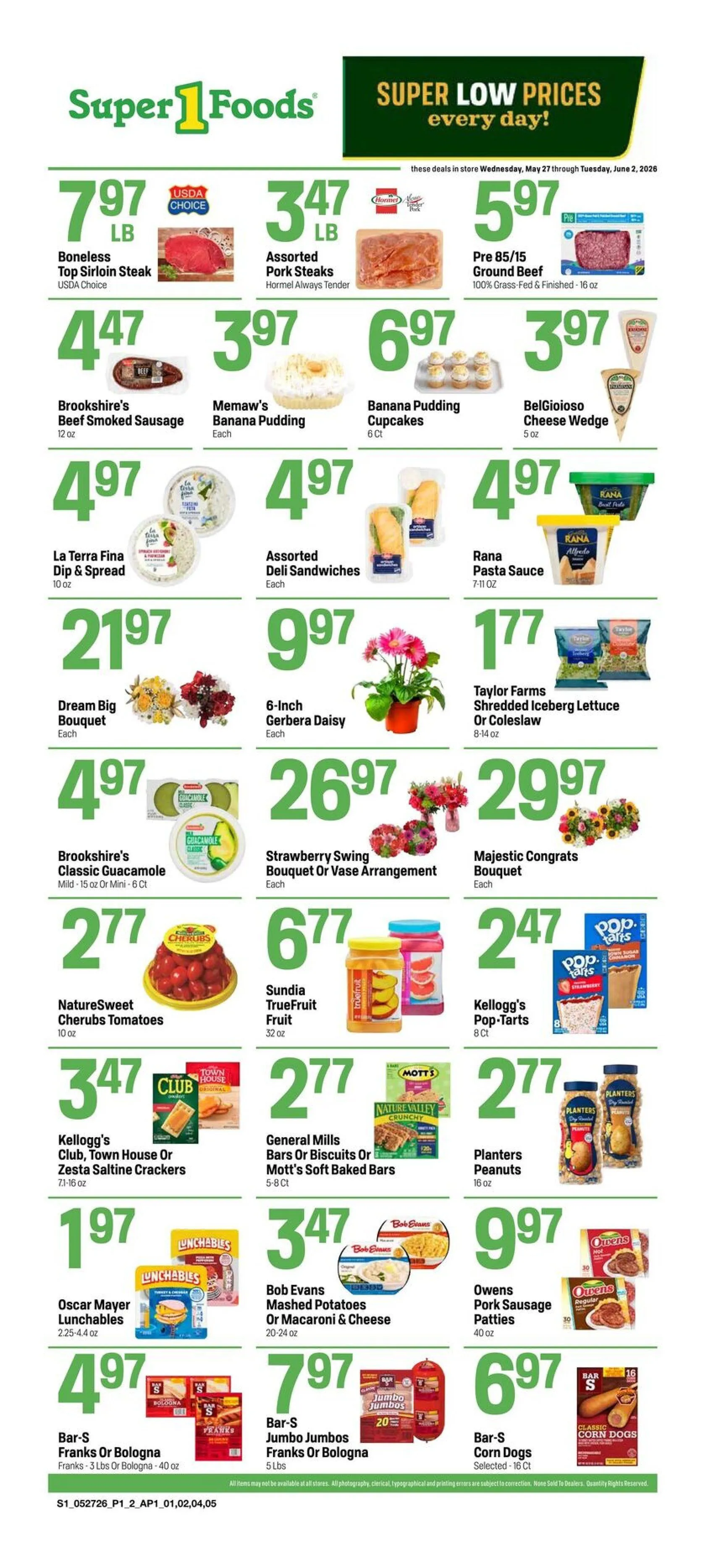 Weekly ad Super 1 Foods Sales from May 27 to June 2 2026 - Page 1