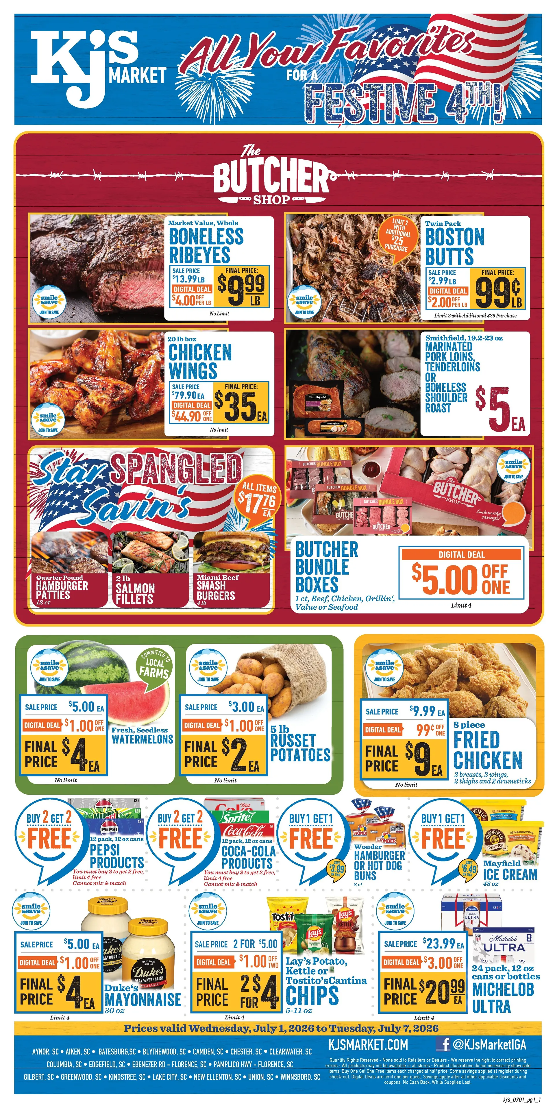 Weekly ad KJ´s Market Sales from July 1 to July 8 2026 - Page 