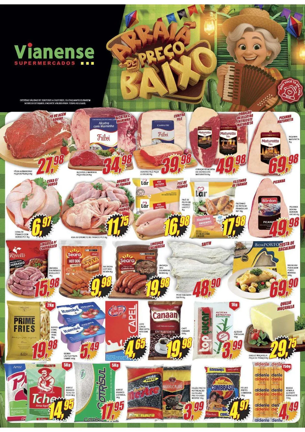 Encarte de Folhetos Vianense Supermercados 25 de julho até 31 de julho 2025 - Pagina 