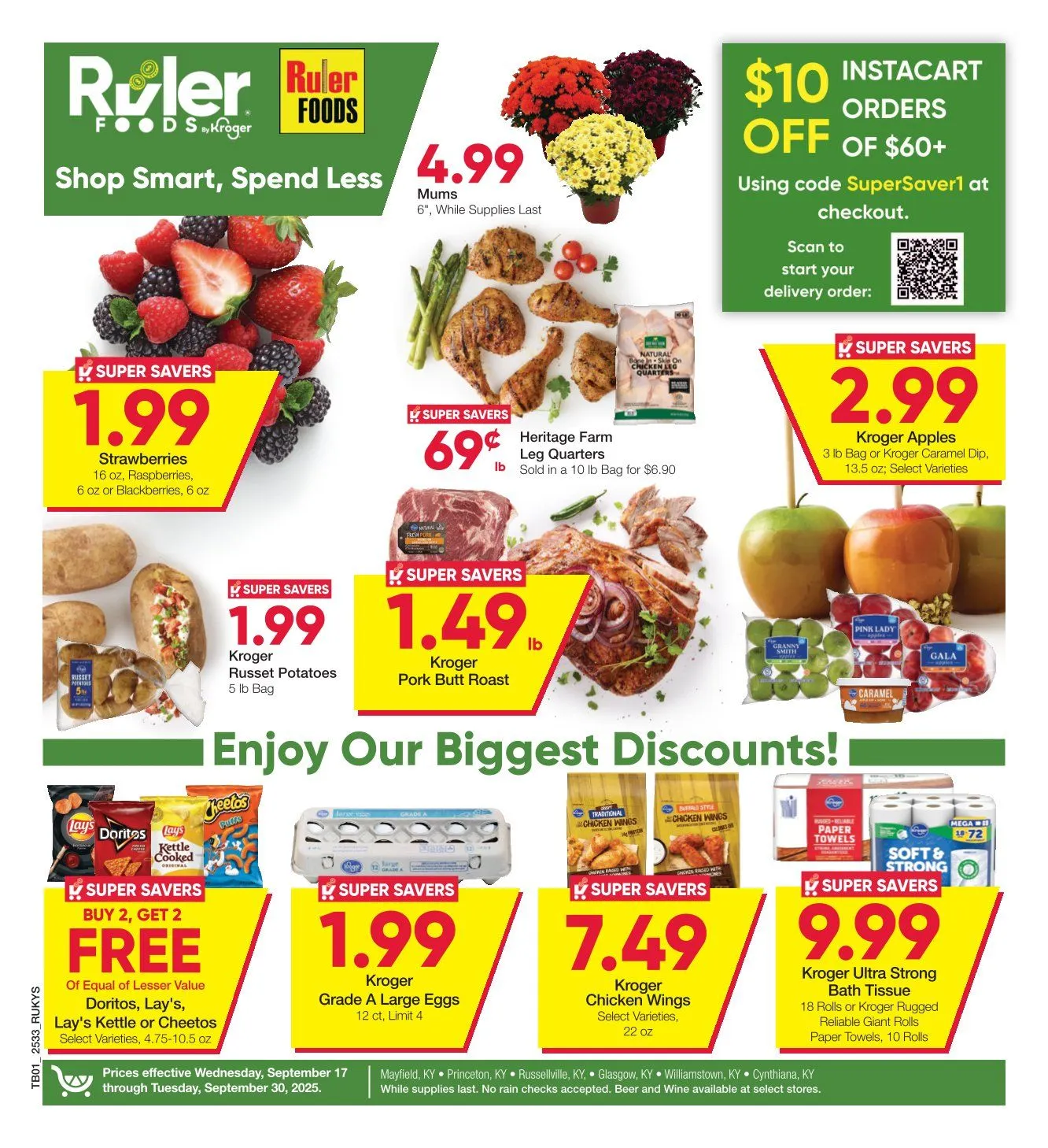 Weekly ad Ruler Foods Sales from September 17 to September 30 2025 - Page 1