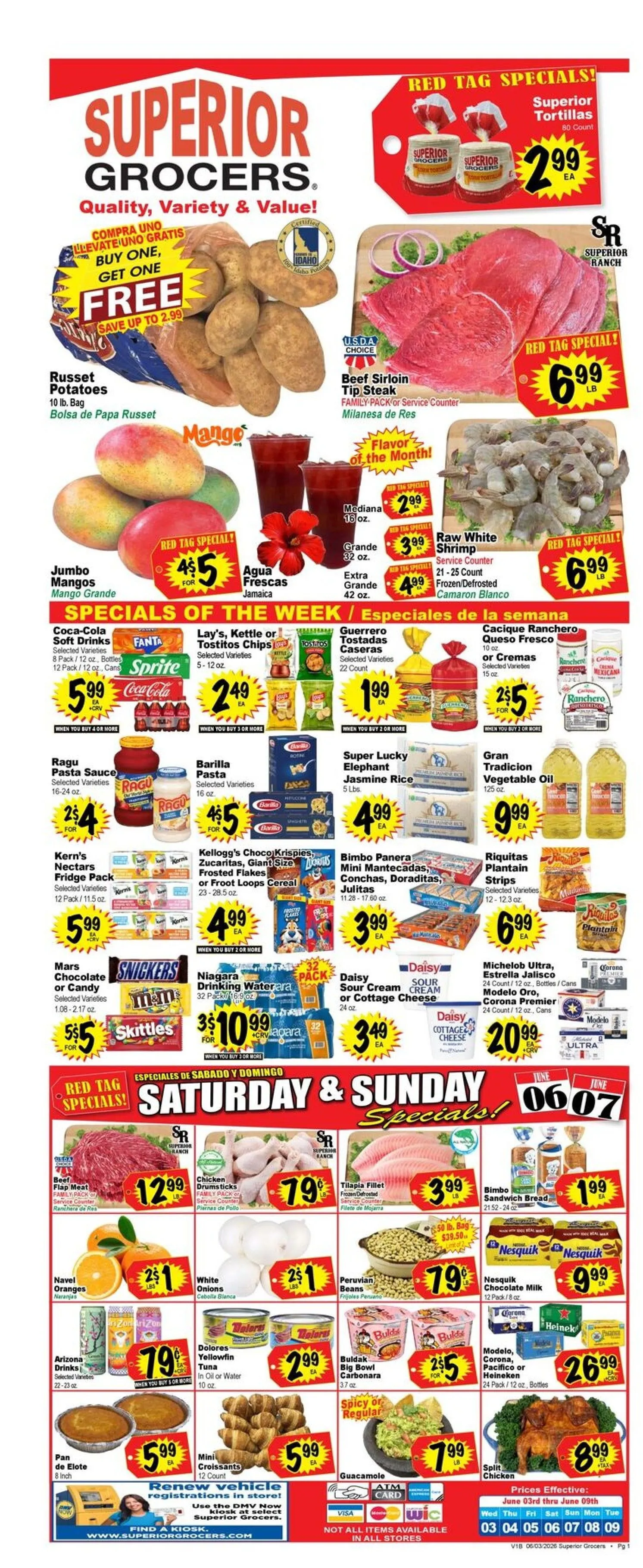 Weekly promotion Superior Grocers Sales spanning from June 3 to June 9 2026 - Page 1 for Catalogue 365