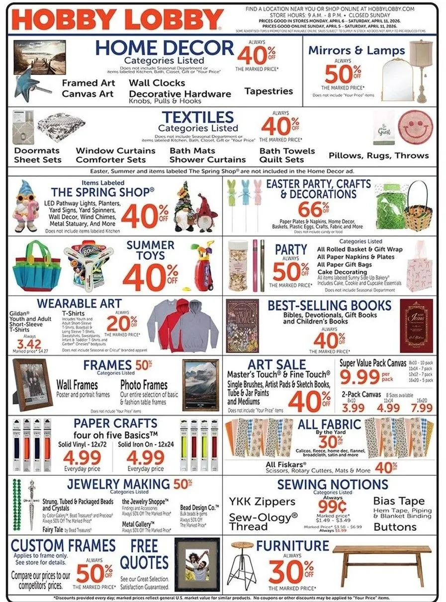 Weekly ad Hobby Lobby Sales from April 5 to April 11 2026 - Page