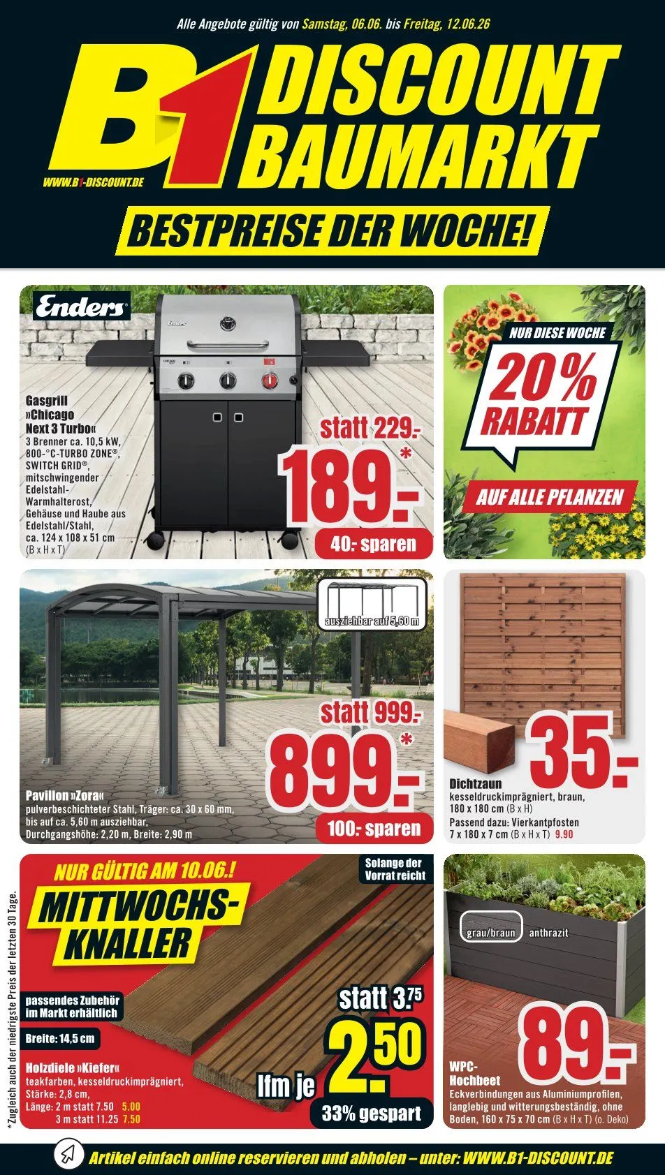 B1 Discount Baumarkt Angebote von 6. Juni bis 12. Juni 2026 - Prospekt seite