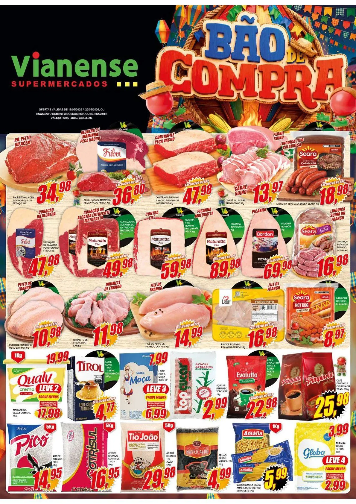 Encarte de Folhetos Vianense Supermercados 19 de junho até 25 de junho 2026 - Pagina