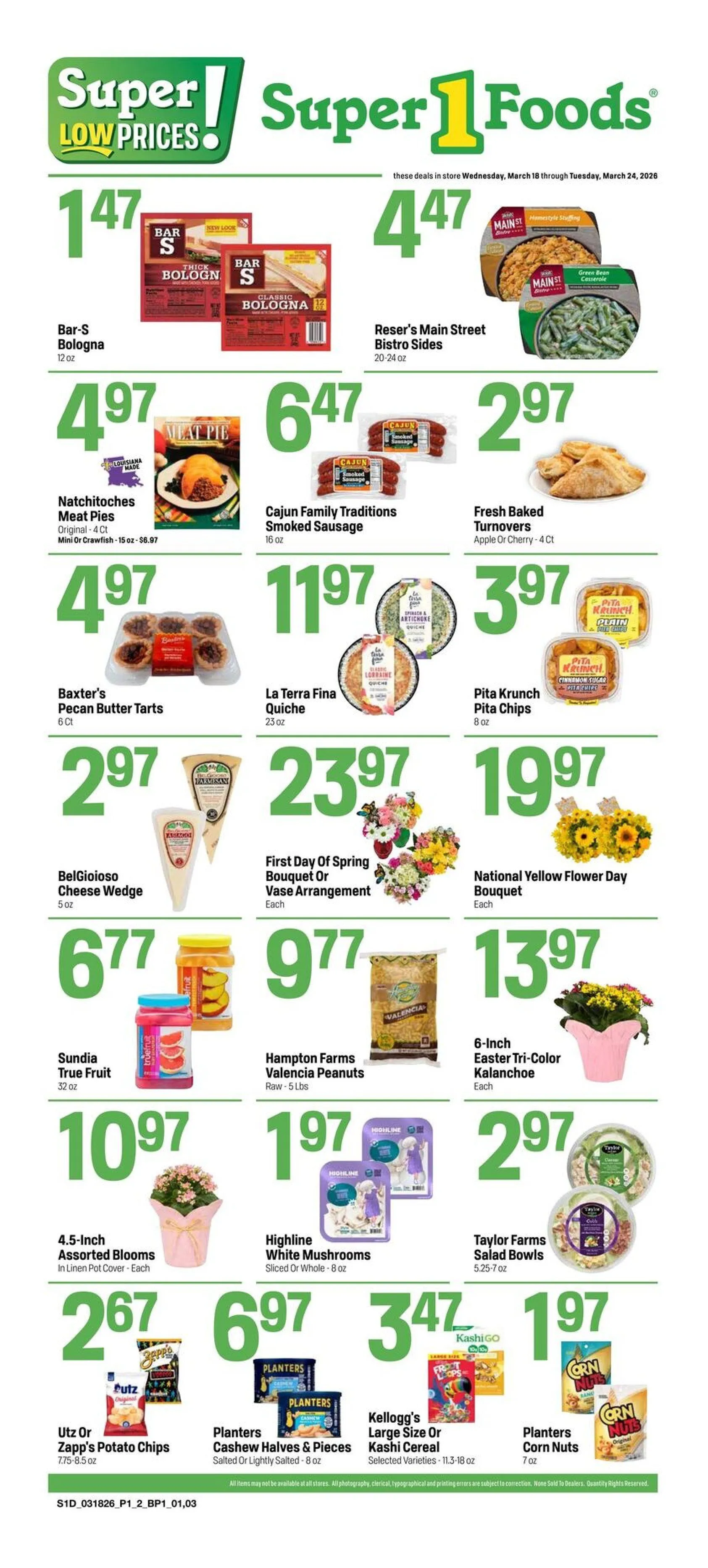 Weekly ad Super 1 Foods weekly ads from March 18 to March 24 2026 - Page 1