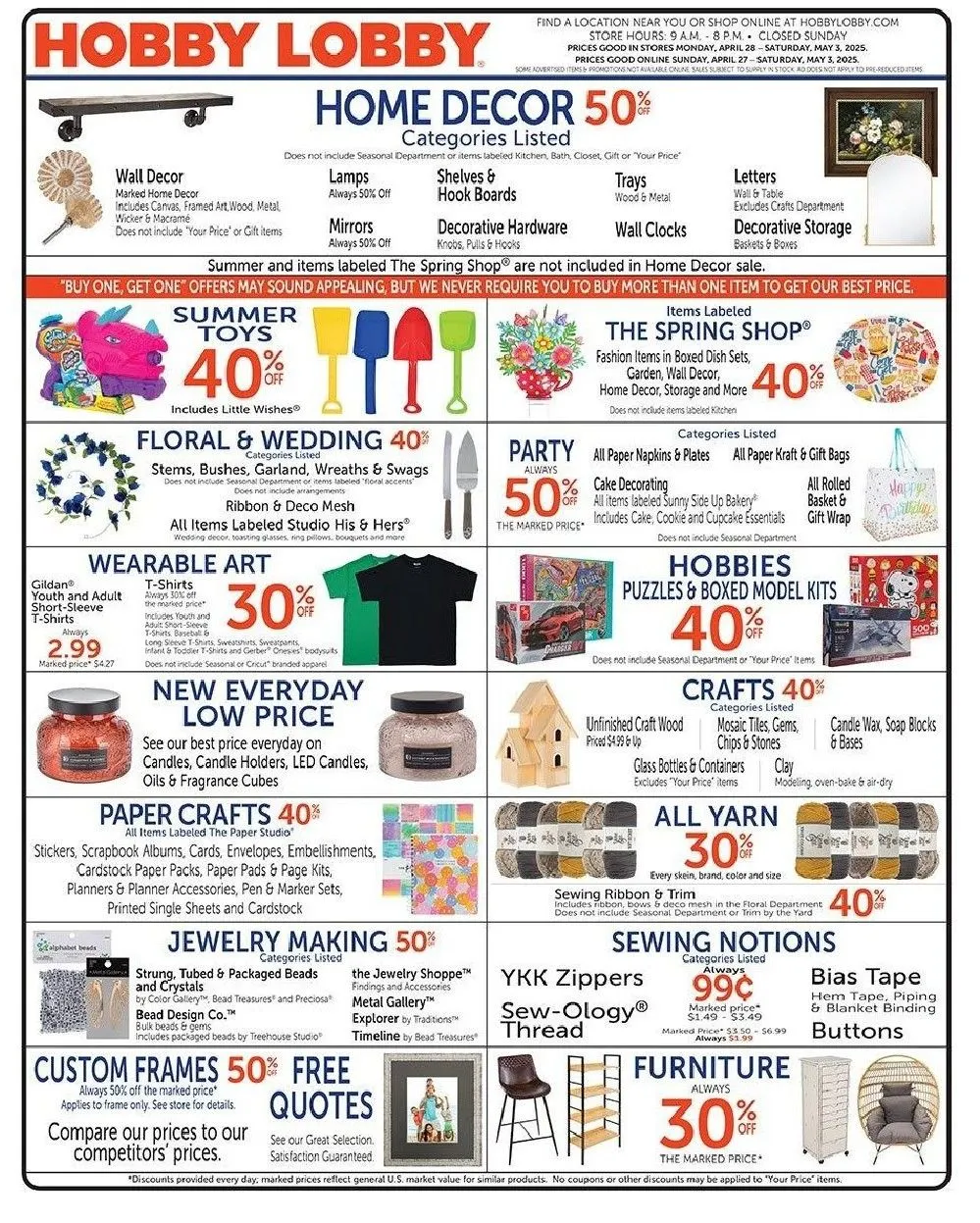 Weekly ad Hobby Lobby Deals from April 29 to May 1 2025 - Page 1