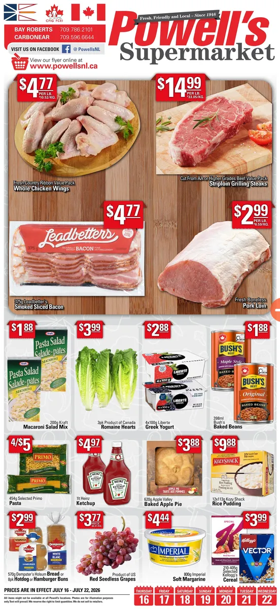Powell's Supermarket Sales from July 16 to July 22 2026 - flyer page