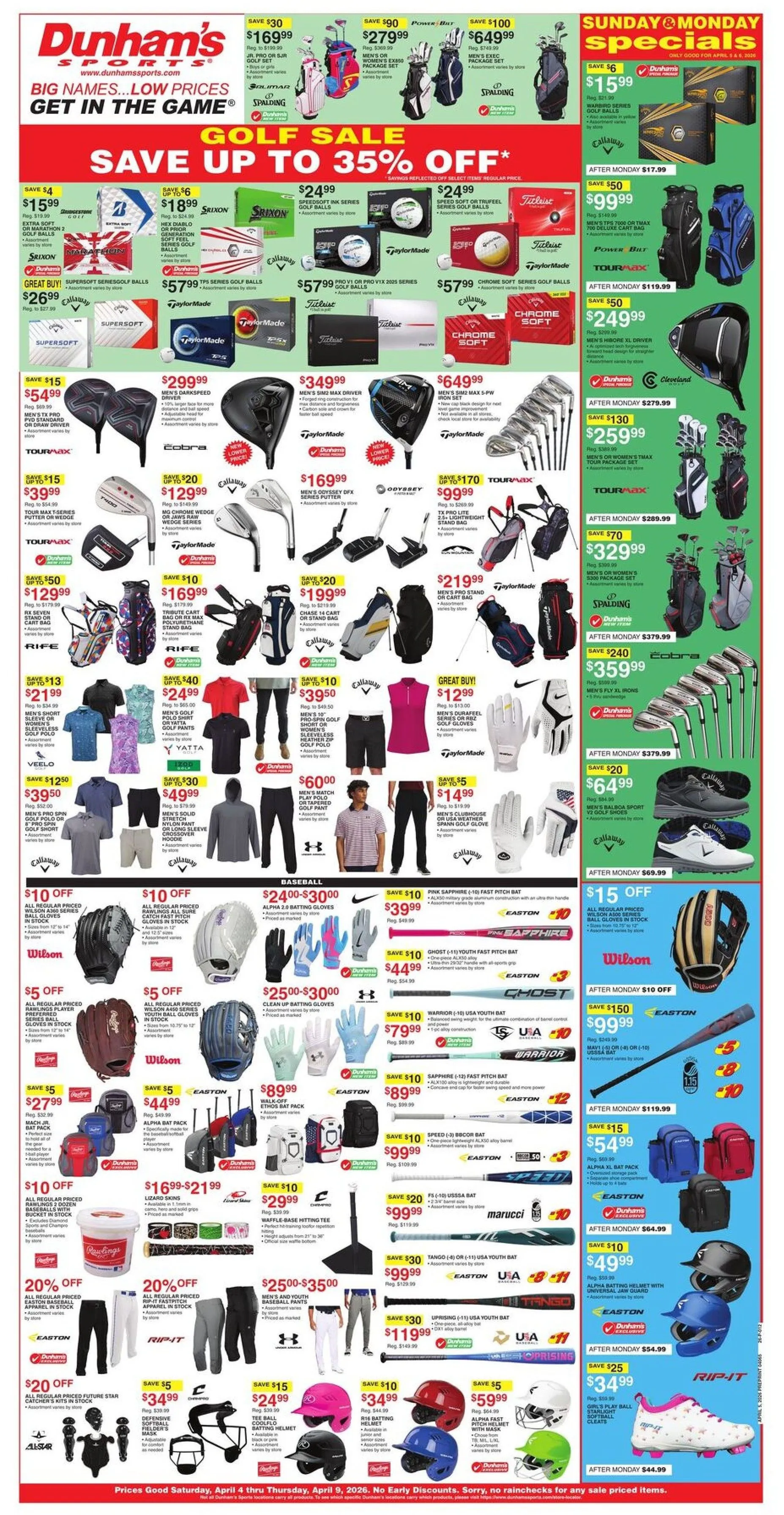 Weekly ad  Dunham's Sports Sales from April 4 to April 9 2026 - Page 1