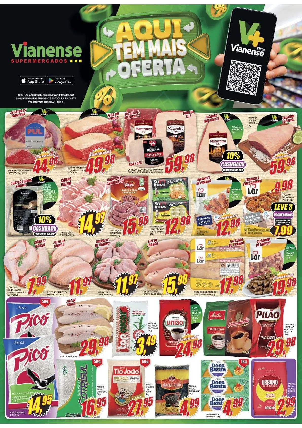 Encarte de Folhetos Vianense Supermercados 14 de abril até 16 de abril 2026 - Pagina 1