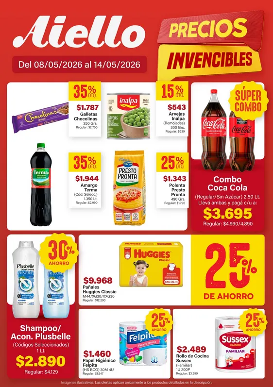Ofertas de Aiello Supermercados Ofertas 8 de mayo al 14 de mayo 2026 - Página 1 del catálogo