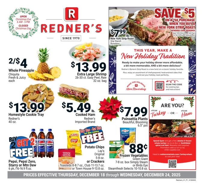 Weekly ad Redner's Market Sales from December 18 to December 24 2025 - Page 1