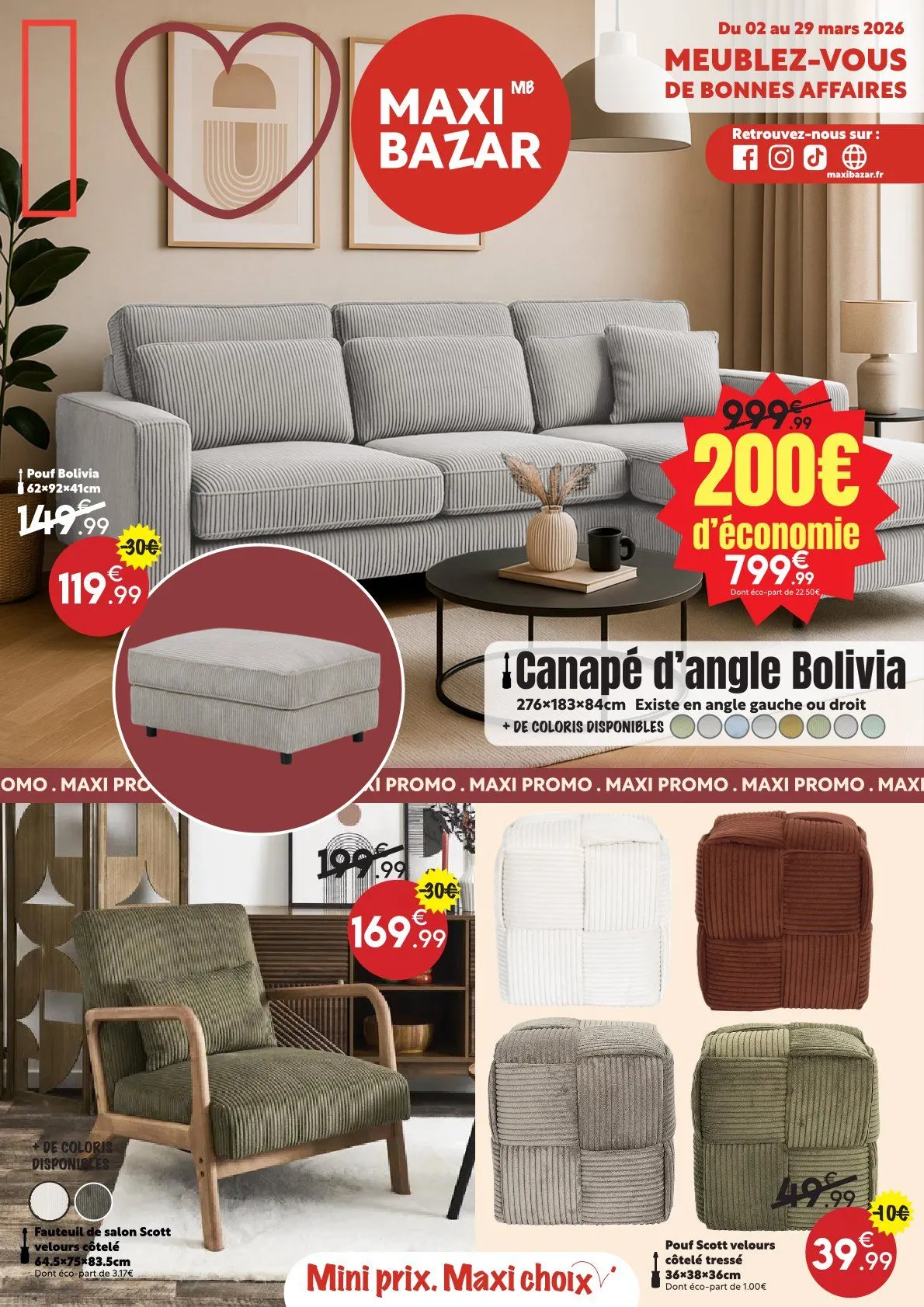 Maxi Bazar Catalogue du 2 mars au 29 mars 2026 - Catalogue page 1