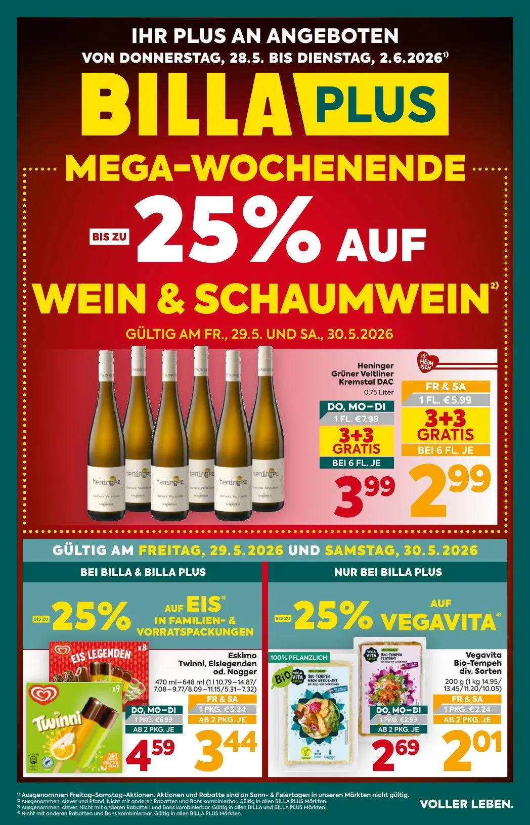 Billa Plus Prospekte von 28. Mai bis 2. Juni 2026 - Flugblätt seite  1