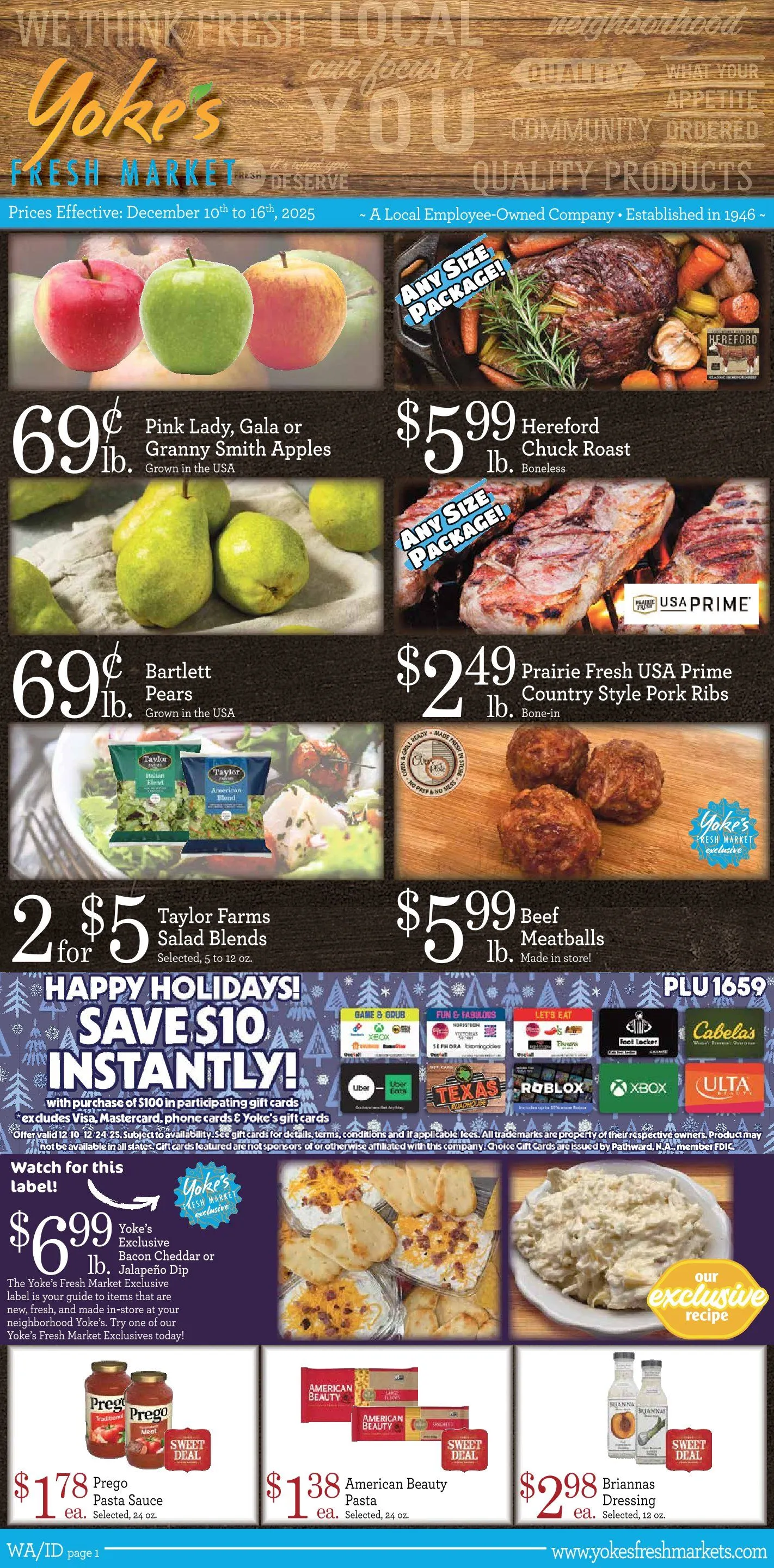 Weekly ad Yoke's Fresh Market Sales from December 10 to December 16 2025 - Page 1