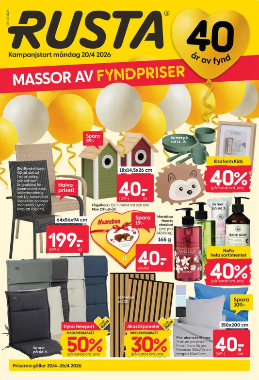  Rusta Erbjudanden från 20 april till 25 april 2026 - Reklamblad sidor 