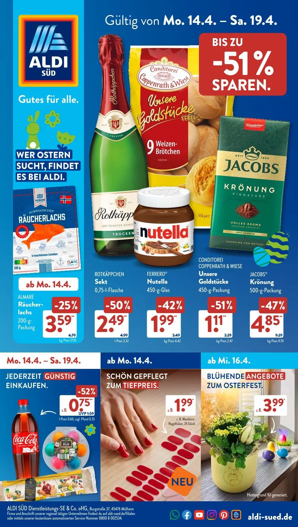 ALDI SÜD Angebote von 14. April bis 19. April 2025 - Prospekt seite 1