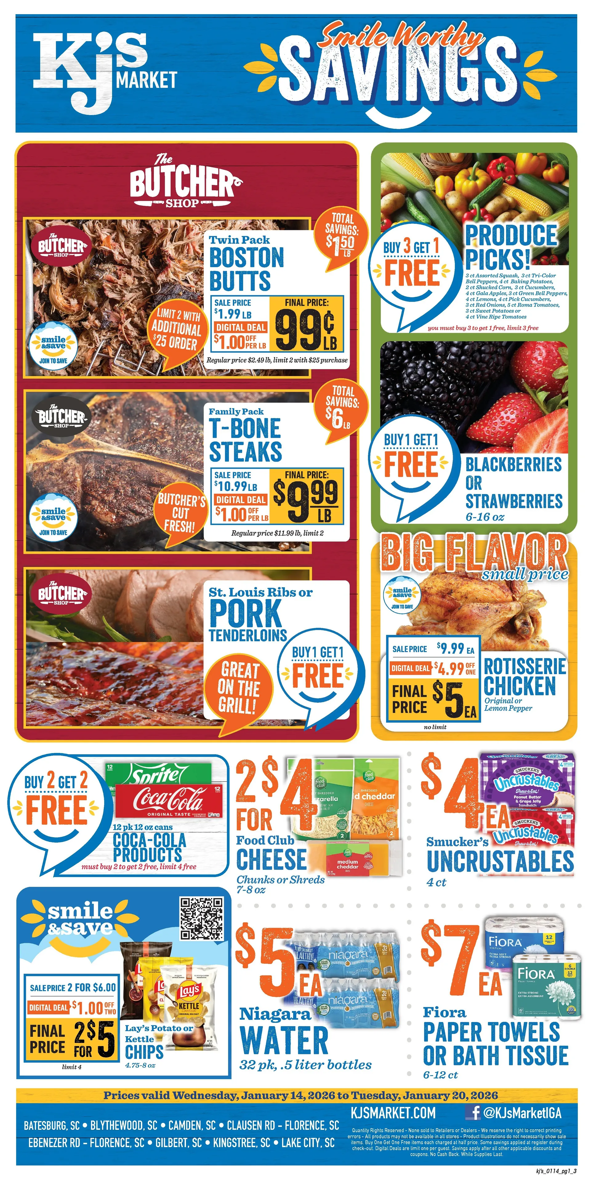 Weekly ad  KJ´s Market Sales from January 14 to January 20 2026 - Page 1