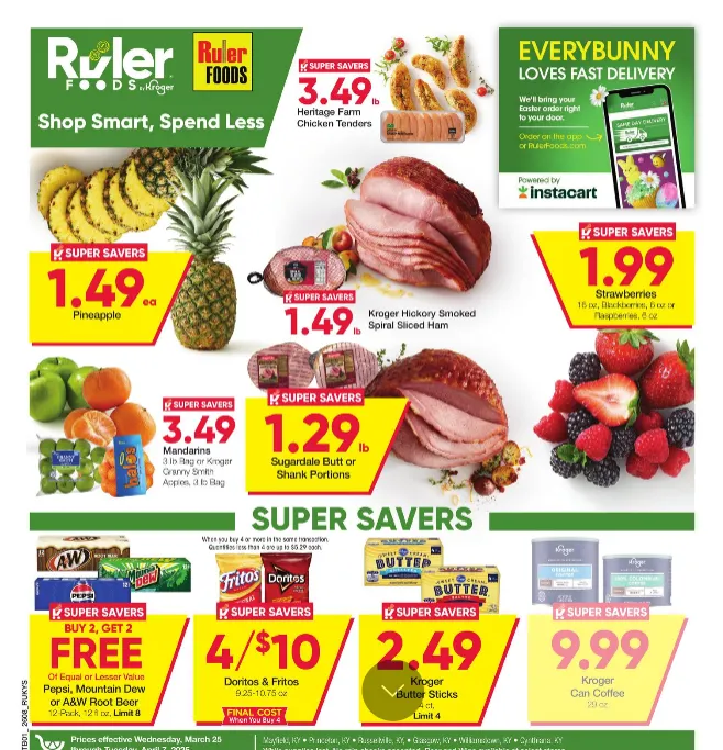 Weekly promotion Ruler Foods Sales spanning from March 25 to March 31 2026 - Page 1 for Catalogue 365