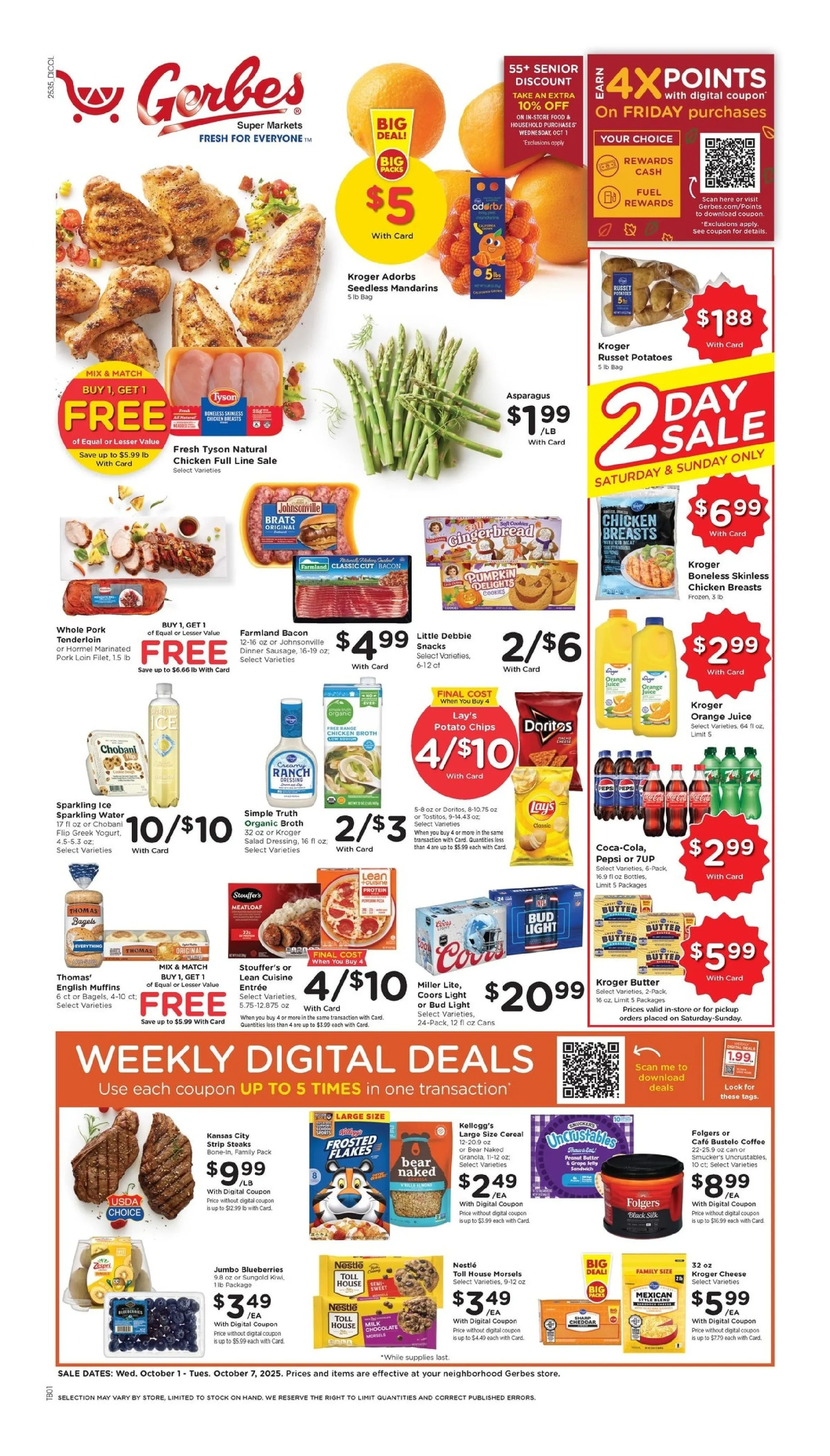 Weekly ad Gerbes Super Markets Sales from October 2 to October 8 2025 - Page 1